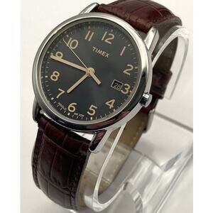 Timex Indiglo Mens Watch 35mm - Fresh Battery - Adjustable Leather - WR 30m Date